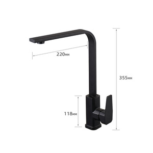 Rubinetto da <span class=keywords><strong>Cucina</strong></span> Miscelatore Acqua Calda e Fredda a Prezzo di Fabbrica, Rotante, in Acciaio Inox Nero per <span class=keywords><strong>Lavello</strong></span> - Product Image 6