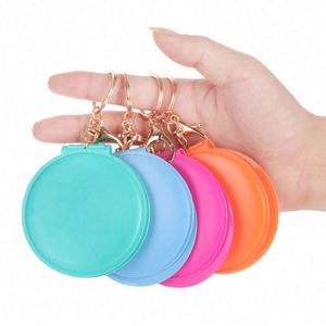 Custom Logo Portable Folding Keychain Makeup Cross-Border Pvc Leather <b>Small</b> <b>Mirror</b> for Promotional Gifts - Product Image 3