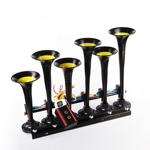 Gran Oferta SUNLAEBO Bocina de Aire Musical Coaxial con 6 Trompetas y 33 Melodías, Amarillo y Negro, Tipo <span class=keywords><strong>Basuri</strong></span>, Sistema de Alarma de Seguridad 12V 120-150dB - Product Image 3