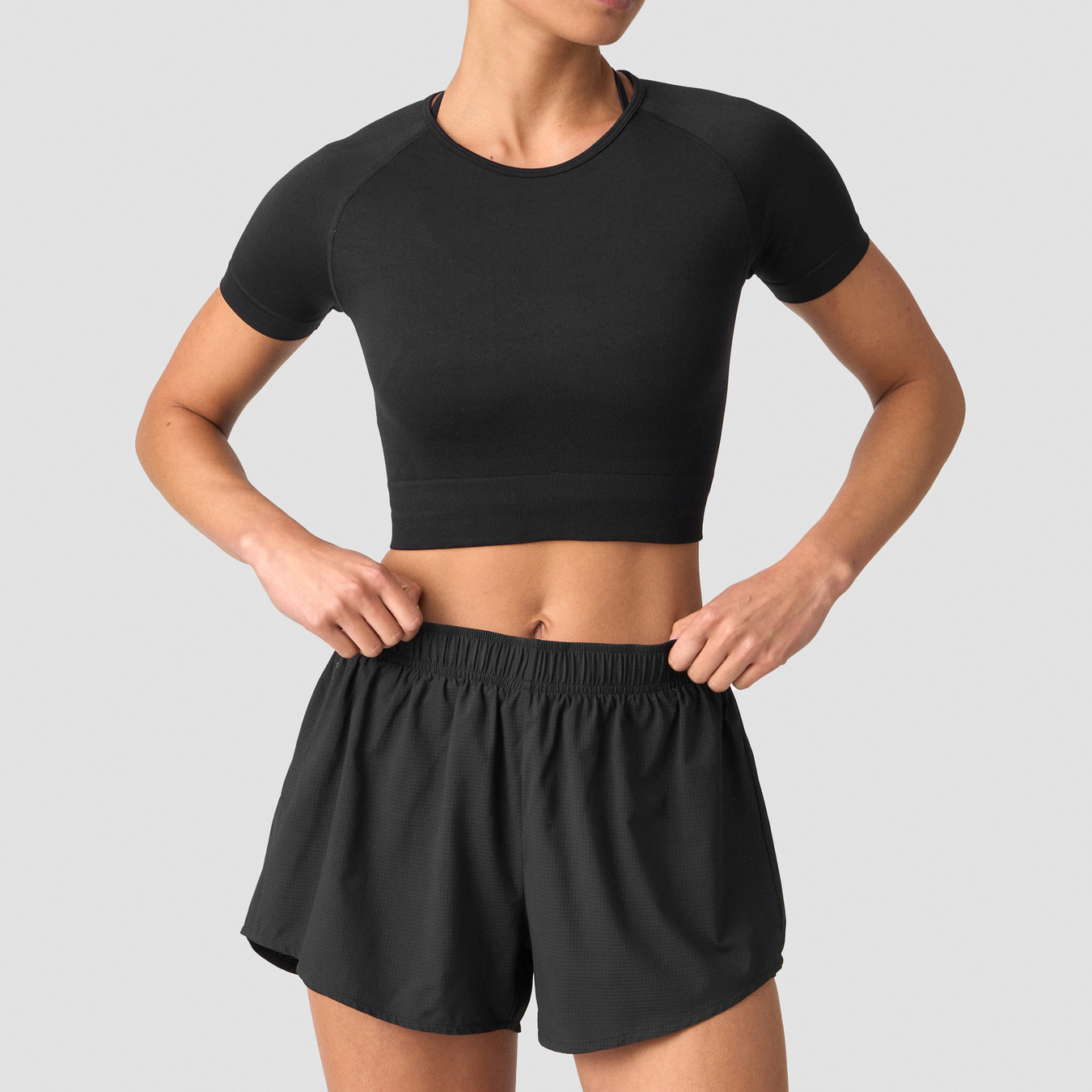 Custom Gym Fitness Breathable Summer Logo Knitted Rib Crop Top Crew Neck Slim Fit Tight Short Sleeve Sexy T-Shirt Women Yoga Top