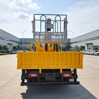 Grue de camion télescopique synchrone JIUBANG à 4 sections, 4T, hauteur de travail 11,2 m, boîte de vitesses, moteur, cabine 3 personnes, levage mobile