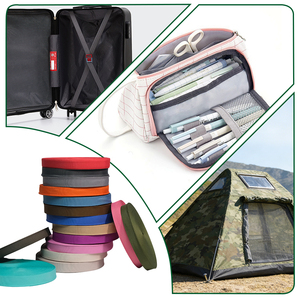 סרט בד פוליאסטר-כותנה עמיד עם דוגמת פסים רקומים, 25 מ\"מ, 100 יארד בגליל אחד, במלאי, במחיר מפעל. - Product Image 6