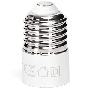 Adattatore da attacco E27 a E14, colore bianco, ideale per convertire lampade e lampadine, compatibile con diverse lampade. - Product Image 1