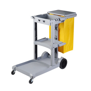 Chariot de nettoyage multifonctionnel en plastique durable Chariot de service de style simple pour le centre commercial et l'hôtel pour l'affrètement de nettoyage - Product Image 5