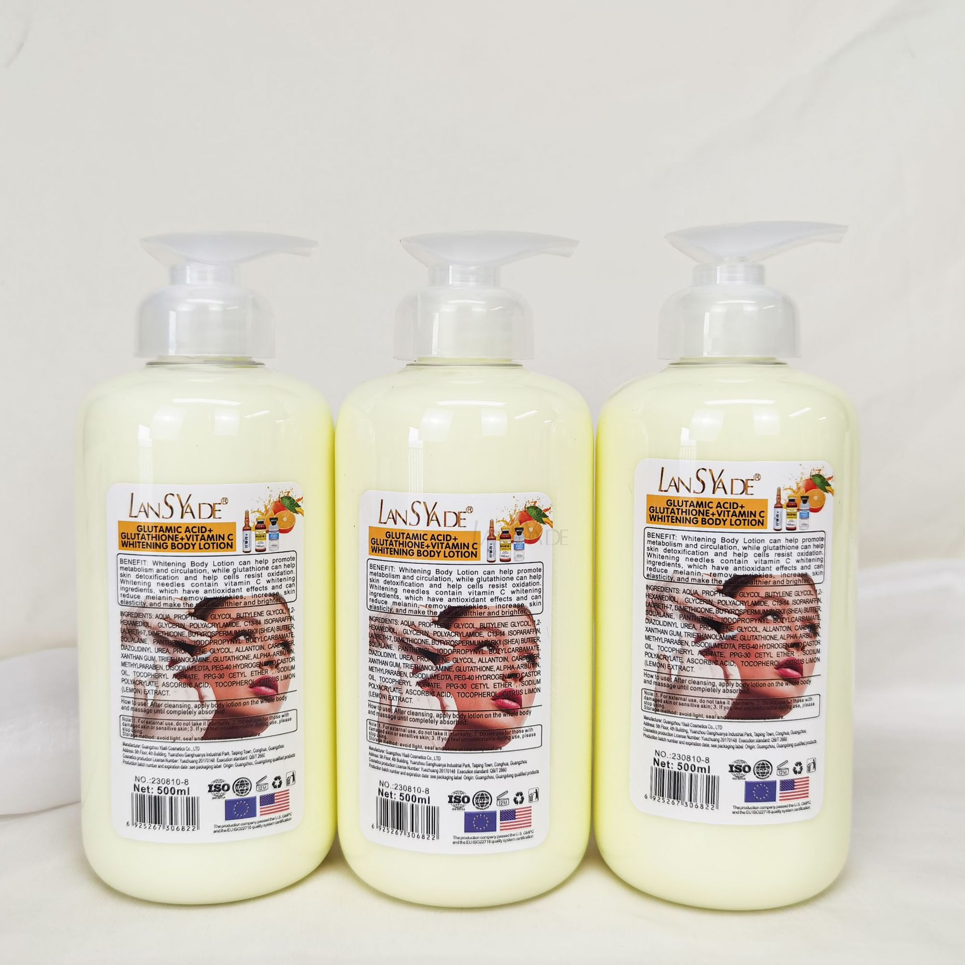 Best-selling Glutathione Body Lotion 500ml Facial Nourishing Firming Brightening Moisturizing Skin Cream