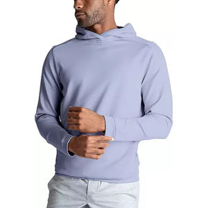 Wholesale <b>Mens</b> Performance Gym Quick Dry <b>Long</b> <b>Sleeve</b> Workout <b>Top</b> Breathable Lightweight Gym Polyester Grey Sport Hoodies for <b>Men</b> - Product Image 4