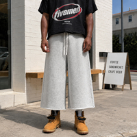 Pantalons capri longueur genou, joggers streetwear, shorts de survêtement 400 g/m², 100 % coton, taille à cordon, shorts de jogging personnalisés pour l'été