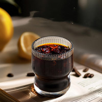 Tasse à café en verre créative de 290 ml, à taille cintrée, à large ouverture, transparente, pour usage domestique, idéale pour les boissons glacées, le latte et le thé au lait