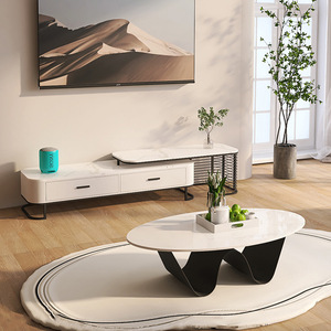 Table basse de luxe d'inspiration italienne Table basse minimaliste moderne Hot Seller Table basse ovale - Product Image 1