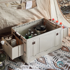 Yachuangxin Foldable Plastic <b>Storage</b> <b>Box</b> Rectangle Outdoor Portable Organizing Bin for <b>Camping</b> and Car Use - Product Image 5