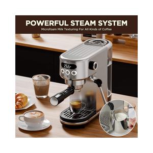 Machine à café expresso portable semi-automatique électrique numérique programmable <span class=keywords><strong>italienne</strong></span> 1230W avec réservoir d'eau de 1,3L pour la maison - Product Image 4