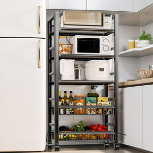 Estante de almacenamiento de <span class=keywords><strong>Metal</strong></span> grueso multicapa para verduras de cocina y horno microondas estante organizador con malla de acero multifuncional - Product Image 1