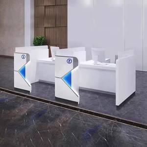 Bancone Moderno Semicircolare in MDF Laminato, Bancone per Servizi Aziendali, Scrivania per Firme, Banco Reception - Product Image 6