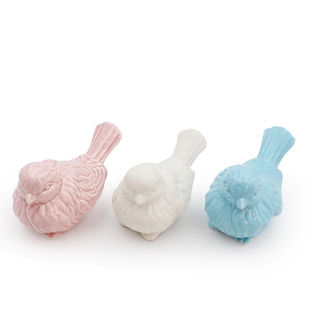 Custom Design Ceramic Decoration Fowl Ornaments Small Ceramic Bird Figurine for Home Decor