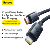 Baseus Câble USB de type C pour iPhone 15 14 13 12 11 Pro 20W Chargeur de données rapide Cordon USB Câbles de téléphone portable
