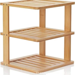 Solid Wood Multi Layer Drain <b>Rack</b> Square Quick Dry Kitchen Countertop Storage <b>Rack</b> For <b>Plates</b> Dishes Bread Fruit - Product Image 2