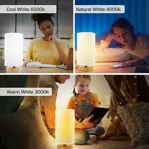 Lampe de table LED rechargeable à intensité variable minimaliste Abat-jour en tissu B22 Chambre à coucher Chevet Table de nuit Hôtel Bureau Éclairage Usine OEM - Product Image 5