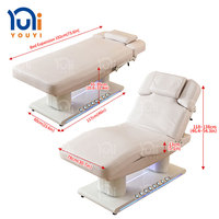 Table de Beauté Électrique avec Commande au Pied, Matelas Chauffant, Inclinaison Réglable, Table Faciale, Lit pour Extensions de Cils, pour Salons d'Esthétique, Tatouage et SPA