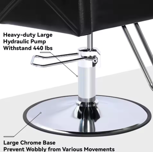Silla de Peluquería Hidráulica con Reposacabezas Ajustable y Giratoria 360 Grados, Silla de Barbero, Silla de Salón - Product Image 6