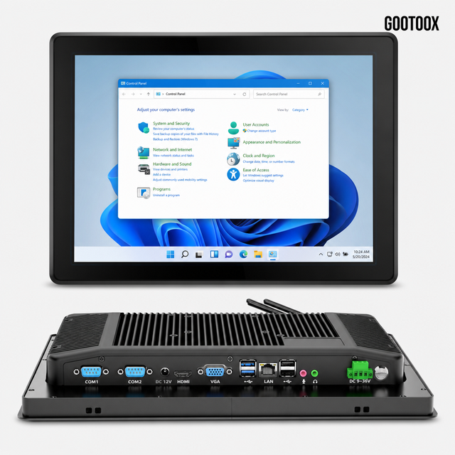 12.1/13.3/15/15.6/21.5 Inch Industrial Panel PC, Embedded Fanless All-in-One Touch Computer for Machine Vision Inspection