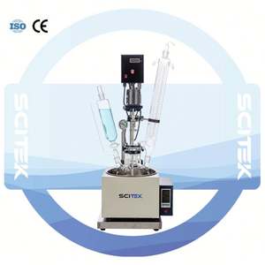 เครื่องผสมแบบ scitek เครื่องปฏิกรณ์แก้วชั้นเดียวเครื่องปฏิกรณ์เคมีเครื่องปฏิกรณ์การกลั่น1L - Product Image 2