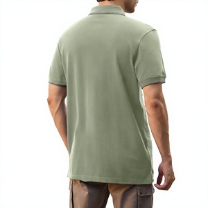 Chemise à manches courtes en piqué de coton à carreaux pour homme avec logo personnalisé, décontractée, grandes tailles, service OEM, impression par transfert thermique sur le devant - Product Image 2