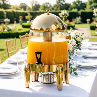 Équipement de buffet pour fête de mariage, distributeur de boissons froides en acier inoxydable plaqué or 12L, distributeurs de boissons en plastique avec robinet