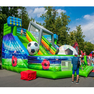 Outdoor party commercial-grade soccer stadium <b>inflatable</b> bouncer and slide combo giant football playground - Product Image 3