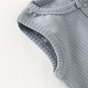 Детские комбинезоны оптом из органического хлопка мягкие летние комбинезоны без рукавов ребристые детские комбинезоны - Product Image 3