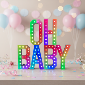 หลอดไฟ LED รูปตัวอักษร OH BABY สำหรับตกแต่งสตูดิโอถ่ายภาพและฉากหลัง - Product Image 1