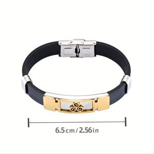 Bracelet en silicone et acier inoxydable pour homme, nouvelle collection OEM, style rétro personnalisé, idéal pour un cadeau promotionnel - Product Image 5