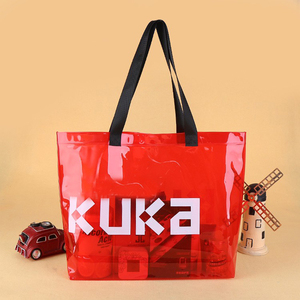 Sac de plage en plastique transparent sur mesure en gros, sacs à poignée en PVC - Product Image 2