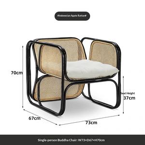 Poltrona Singola in Rattan Intrecciato Resistente per Soggiorno, <span class=keywords><strong>Balcone</strong></span>, Esterni e Sala da Pranzo - Product Image 6
