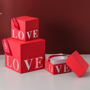 Creative Blue Pink Heaven Earth Cover Recyclable Square Folders Packaging for Present Coated Paper Raffia Souvenir Ribbon YaNeng - Product Image 3