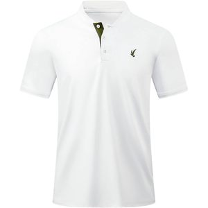 Foxa เสื้อโปโลผู้ชายแขนสั้นแห้งเร็วชื้นกอล์ฟลำลองสีขาว - Product Image 1