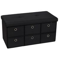 Banc pouf de rangement à tiroir pliant en cuir gris Carton personnalisé meubles de salon tabouret de rangement de chaussures moderne 100 pièces