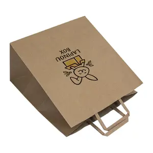 Hdpk Machine-Made Tas Met Platte Handgreep Custom Logo Fabriek Prijs Papieren Zak Leverancier