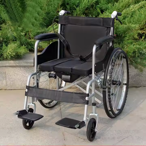 Fauteuil roulant manuel pliable portable pour personnes âgées handicapées avec dossier, équipement <span class=keywords><strong>de</strong></span> réadaptation - Product Image 1