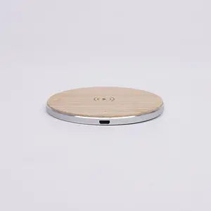 Bamboo Wireless Charger Qi Square Bamboo 15W Fast Charge Wireless Watch Charger Machine Base Can Print LOGO