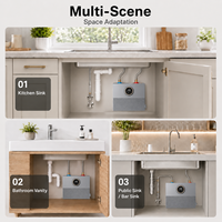 Chauffe-eau électrique instantané sans réservoir avec vanne de régulation de débit, connectivité Wi-Fi intelligente, compact, à installer sous comptoir, chauffe-eau instantané type Geyser