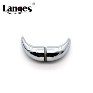 LANGES K277 现代镀铬银色/黑色实心锌合金单孔橱柜淋浴玻璃门旋钮拉手易用 - Product Image 2