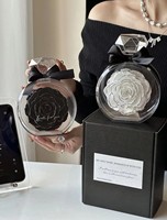 Rose éternelle de luxe dans un dôme en acrylique, coffret cadeau de fleurs naturelles préservées avec parfum, décoration élégante pour la maison pour la Saint-Valentin