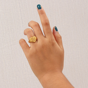 Anillos <span class=keywords><strong>de</strong></span> Boda Personalizados con Grabado <span class=keywords><strong>de</strong></span> Alfabeto y Corazón en Inglés, Estilo Europeo Americano, SELFLOVECLUB, para Mujer - Product Image 5