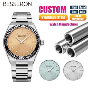 Montre de luxe pour homme, quartz, mode, cadran à aiguilles, aiguilles lumineuses bleues, étanche 5 ATM, bracelet en acier inoxydable, verre - Product Image 1