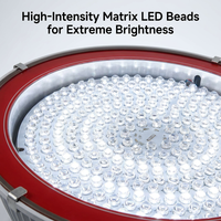 Projecteur LED de Chantier Ultra Puissant 1000W 2000W 3000W, Étanche IP66, Rond, pour Extérieur, Lumière de Grue à Tour