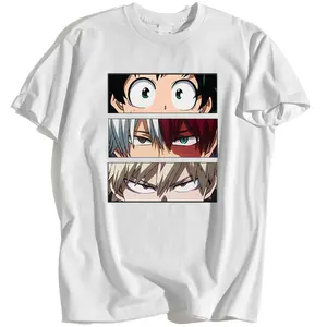 Mijn Hero Academia Japan Anime Print Mens T-shirts Harajuku Oversized Tshirt Katoen Zomer Kleding Vintage Losse Tee Kleding Man