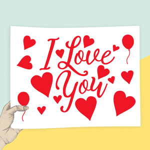 DIY stiker balon merah Aku mencintaimu Bobo transparan stiker balon pernikahan Hari Valentine dekorasi pesta ulang tahun - Product Image 6