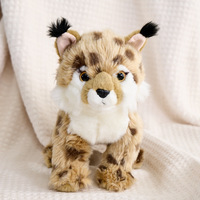Vente en gros Peluche lynx jaune debout par simulation Animal en peluche Cadeau d'anniversaire pour enfants Poupée en peluche léopard réaliste