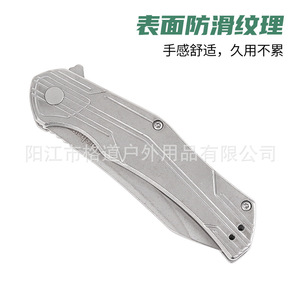 Cuchillo plegable Kashou 1380, cuchillo plegable pequeño para exteriores, mango totalmente de acero, acero 440 - Product Image 5