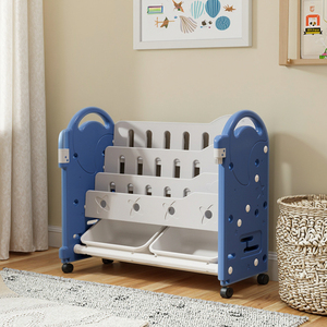 Moderno Organizzatore <span class=keywords><strong>per</strong></span> Libri e Giocattoli a 3 Ripiani in Plastica Rimovibile <span class=keywords><strong>per</strong></span> Asilo - Product Image 2